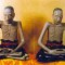 Nhục thân của 2 vị đại sư Vũ khắc Trường (bên trái) và Vũ Khắc Minh ở chùa Đậu
