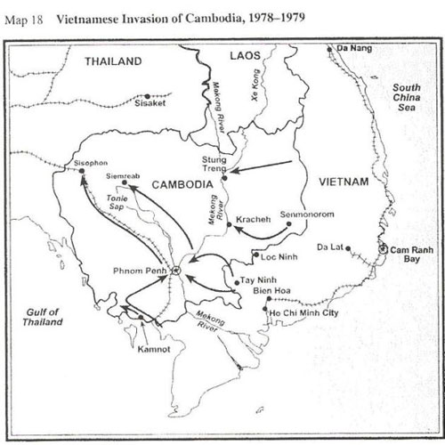 Bản Đồ 18 Cuộc Xâm Lăng Của Việt Nam Vào Căm Bốt, 1978-1979