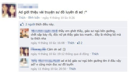 Độc giả tìm truyện ngôn tình kiểu "sư đồ luyến" (tình cảm luyến ái của thầy giáo)