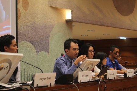 Luật sư Trịnh Hữu Long trình bày về tình hình nhân quyền trong Ngày Việt Nam (30/1/2014) ở Geneva.