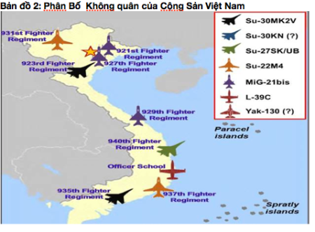 Phân Bố Không quân của Cộng Sản Việt Nam