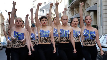 Cách tranh đấu của Femen. Ảnh www.t-online.de