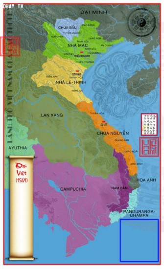 Bản Đồ Việt Nam 1569 (Thời Trịnh- Nguyễn)-